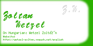 zoltan wetzel business card